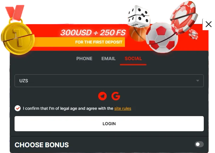 BanzaiBET Social Network registration process