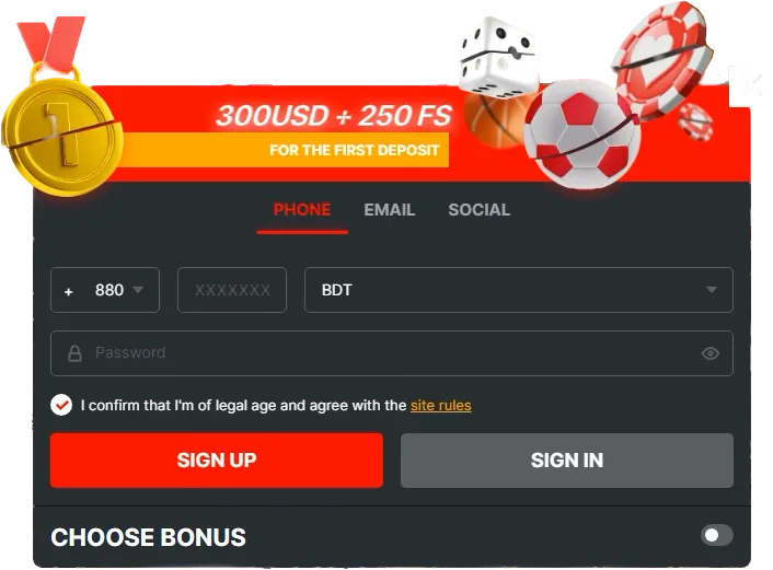 BanzaiBET phone registration process