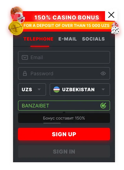 promo code banzai bet mobile registration